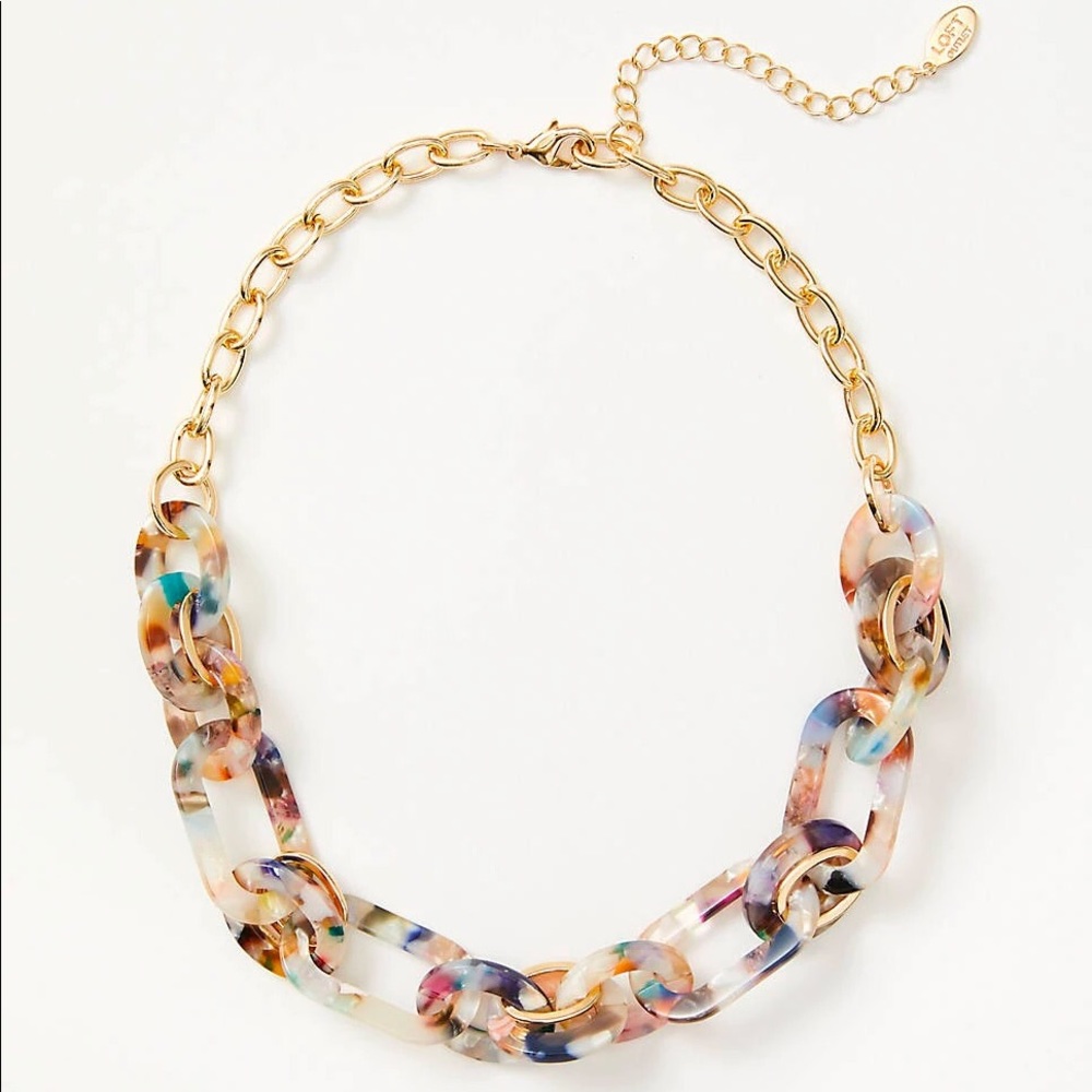LOFT Multicolored Linked Necklace NEW with tags